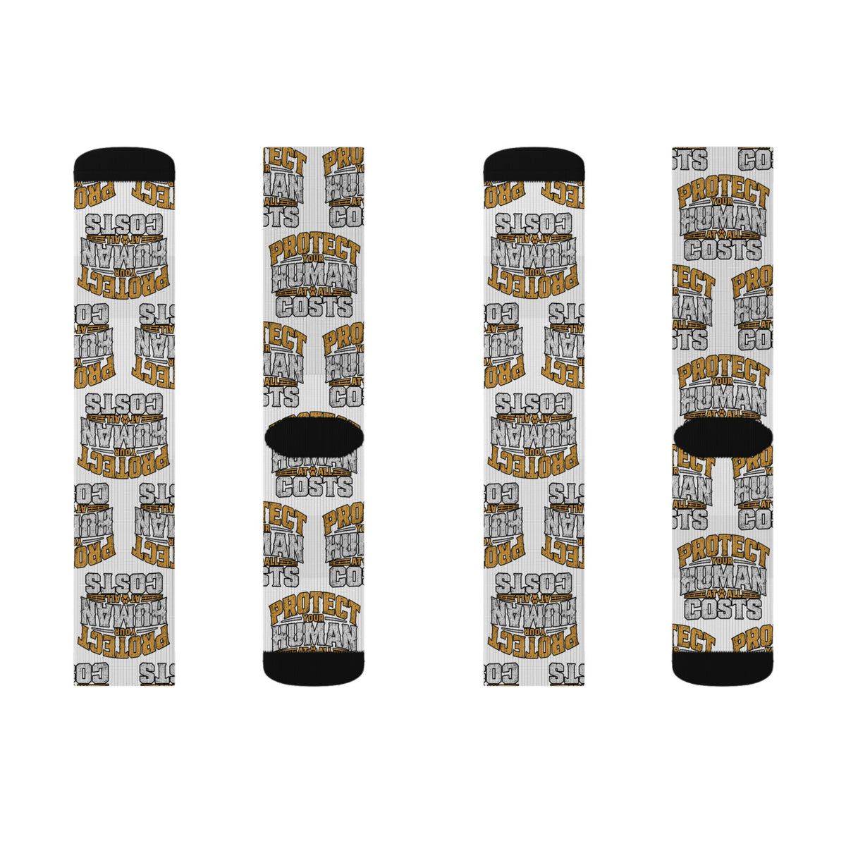 Protect Human Costs Graphic Sublimation Socks
