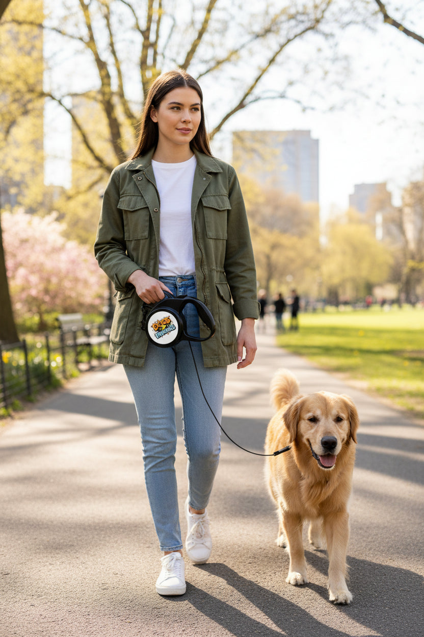 "Dogs > Humans" Retractable Pet Leash