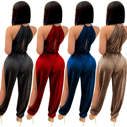 FashionStyle Sexy Strappy Elastic Split Women's Jumpsuit