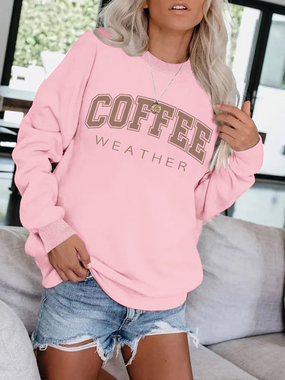 COFFEE pattern print on hoodie