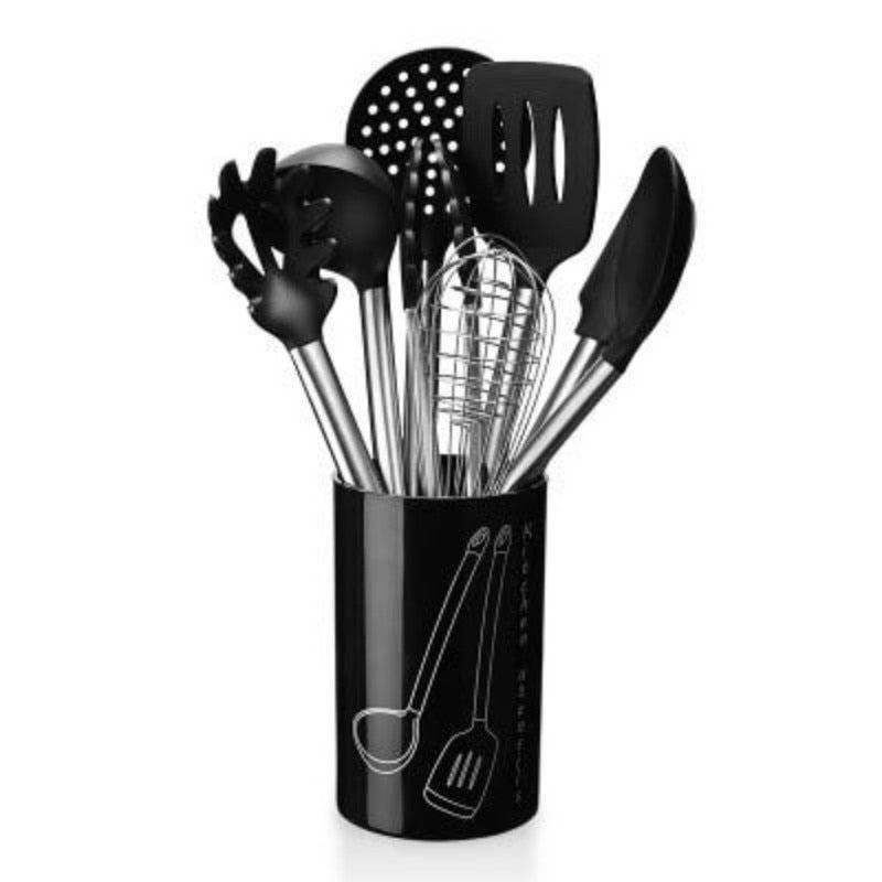 8PCS Silicone Kitchenware Cooking Spoon Soup Ladle-Egg Spatula Turner Kitchen Tools Cooking Utensil Set