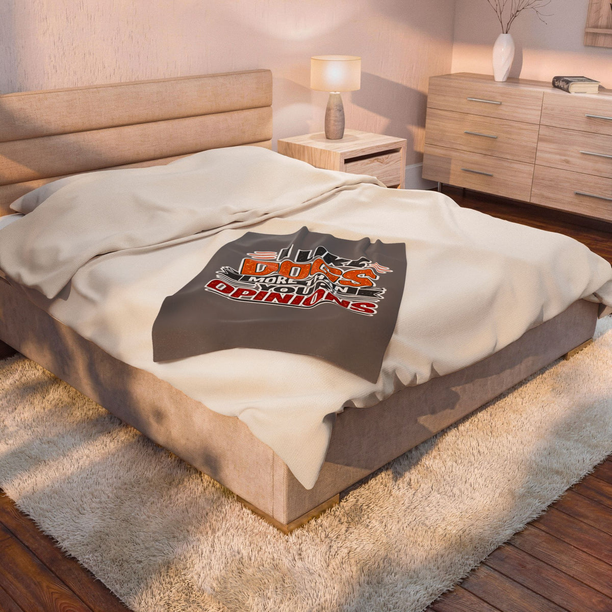 I Like Dogs More Than Your Opinions Plush Blanket Throw