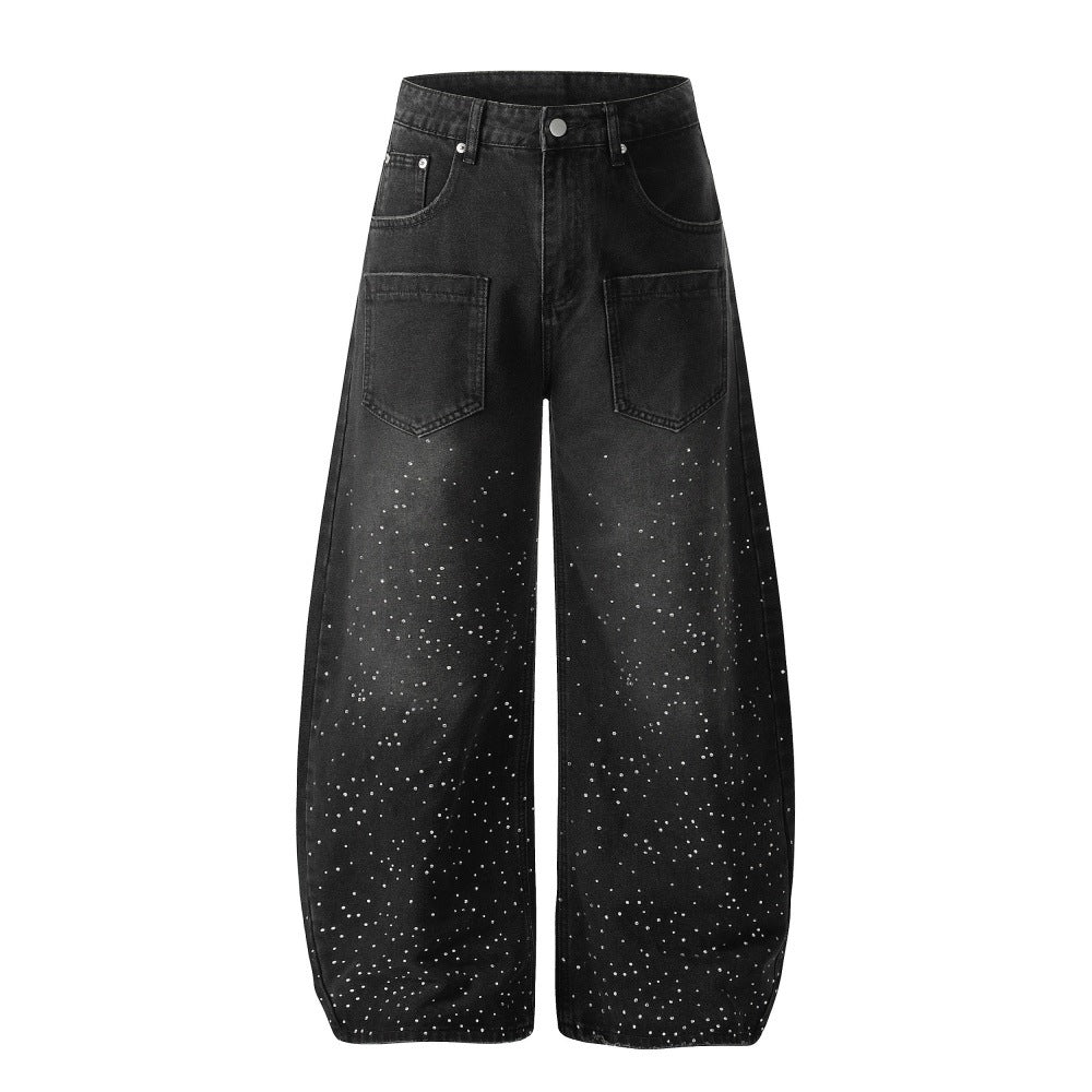 Starry Sky Hot Diamond Bending Knife Jeans