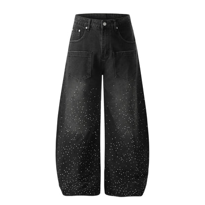 Starry Sky Hot Diamond Bending Knife Jeans
