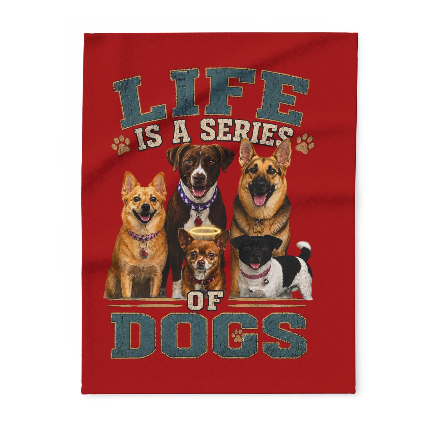 Life Is a Series of Dogs Fleece Blanket — Cozy Pet Lover Throw
