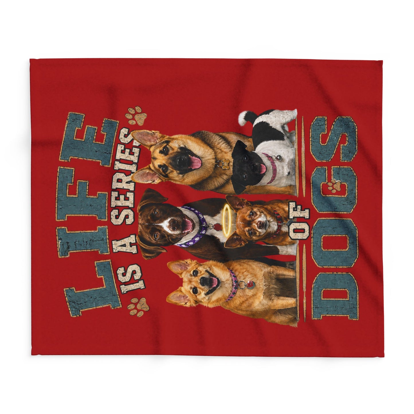 Life Is a Series of Dogs Fleece Blanket — Cozy Pet Lover Throw