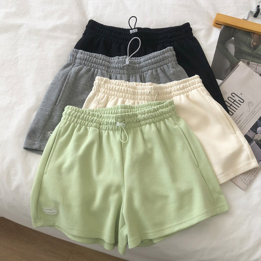 Casual Breathable Versatile Loose Home Wide-Leg Shorts for Women Student Sport Shorts