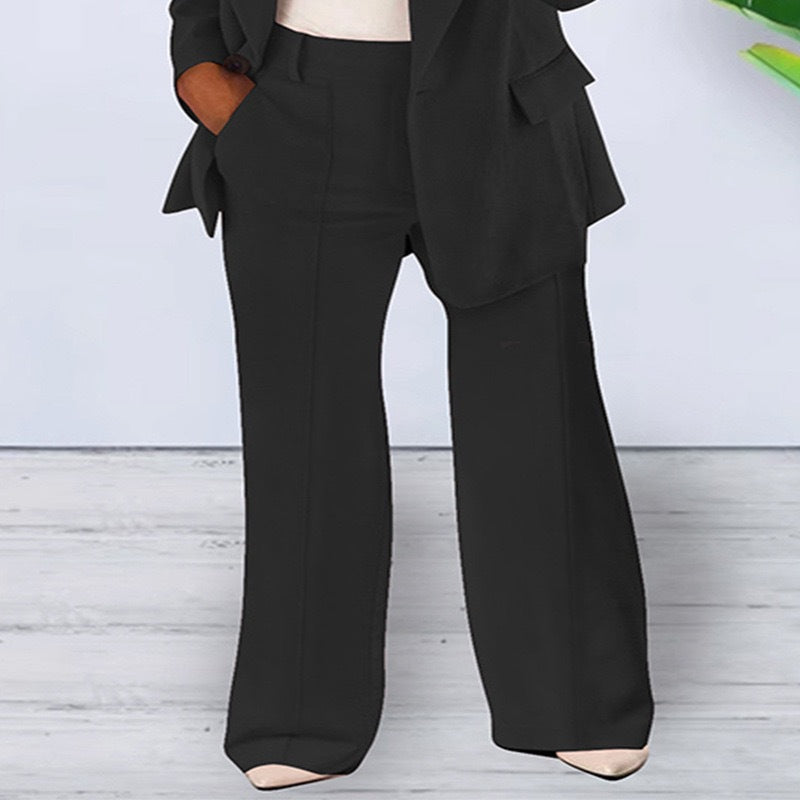 Solid Color Notched Collar Slim Fit Blazer Women's Suit Coat