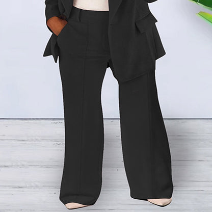 Solid Color Notched Collar Slim Fit Blazer Women's Suit Coat