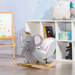 Baby Elephant Wooden Rocking Chair