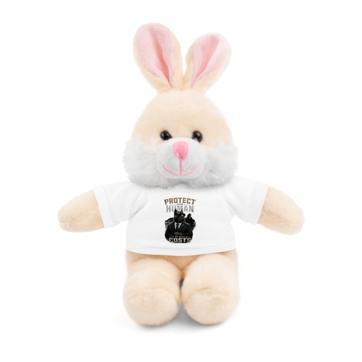 Protect Human Plush Animal with 'Protect Human' Tee