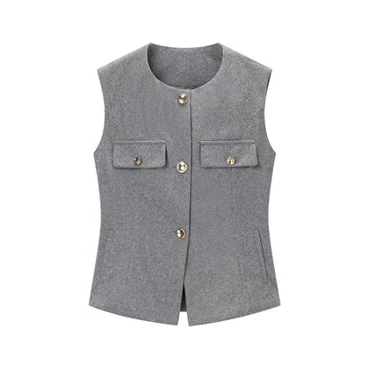 Herringbone A-line vest+flared leggings