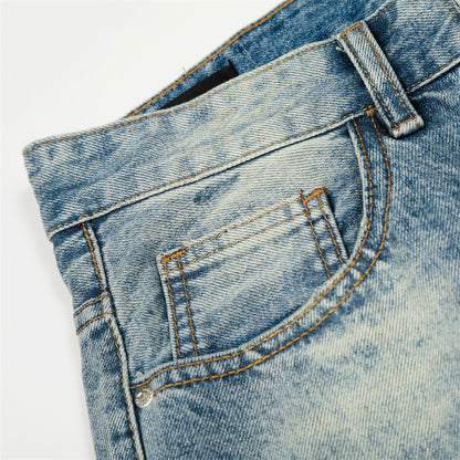Polish white washed denim pants