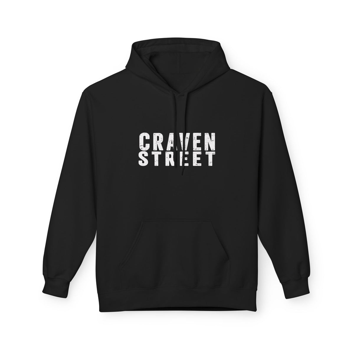 Craven Street Distressed Logo Hoodie — Vintage Streetwear Pullover
