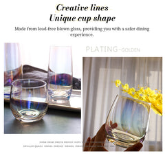 Dry Rainbow Tumbler, Detmold Style Drinkware Glass, Handmade CRT Straight-Edge Portable Crystal Cup