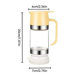 300ml Durable Glass Honey Dispenser with Handle, Transparent, Drip-Proof Press Pump for Bread, Honey Pot