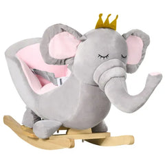 Baby Elephant Wooden Rocking Chair