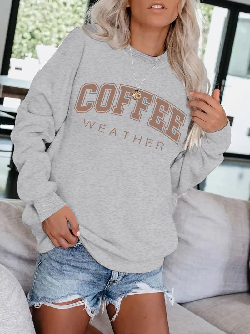 COFFEE pattern print on hoodie