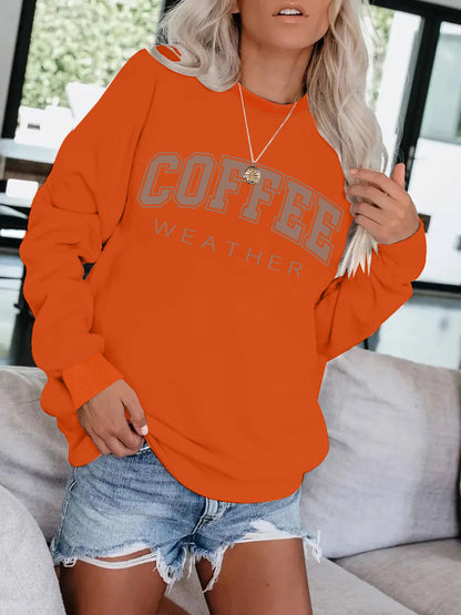COFFEE pattern print on hoodie