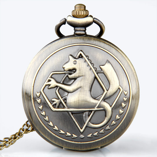 Vintage-inspired full metal alchemist seahorse pattern necklace