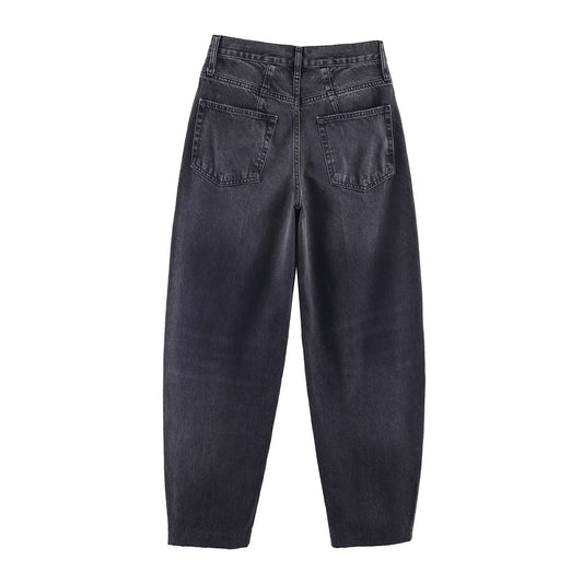 Street high waisted bucket shaped jeans