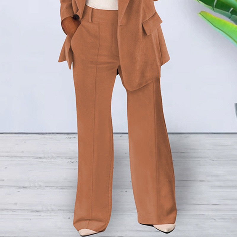 Solid Color Notched Collar Slim Fit Blazer Women's Suit Coat