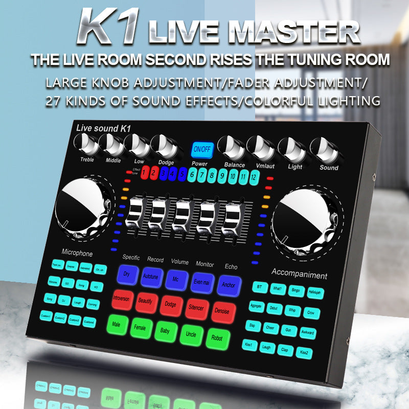 K1 Sound Card Live Equipment Set with Microphone