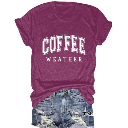 Short sleeved COFFEE pattern