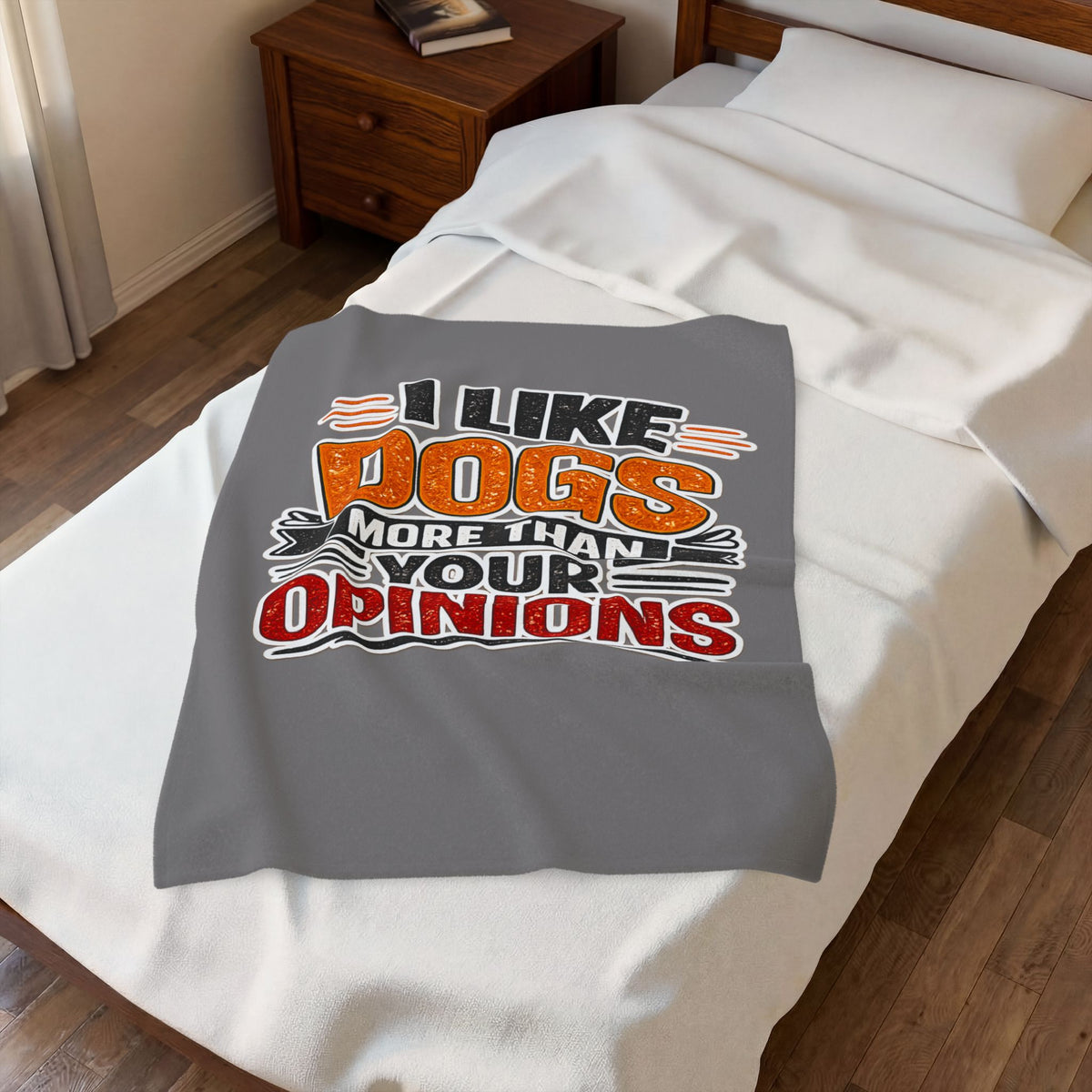 I Like Dogs More Than Your Opinions Plush Blanket Throw