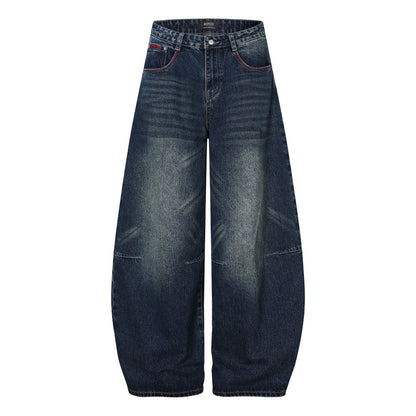 Cross Embroidered Pocket Jeans