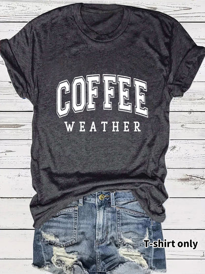 Short sleeved COFFEE pattern