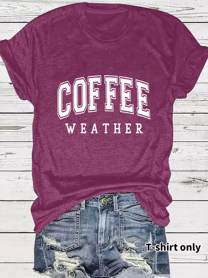 Short sleeved COFFEE pattern