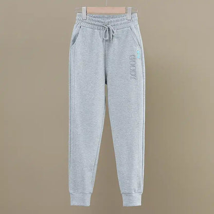 Warm Fleece Thickened Women's Pants Winter Loose Cuffed Slimming Elastic Waist Casual Long Trousers Harem Sweatpants