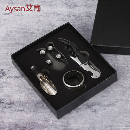 Top And Bottom Lid Paper Box Wine Opener Set, Multi-Functional Wine Opener Tool, Stainless Steel Wine Opener Gift Box
