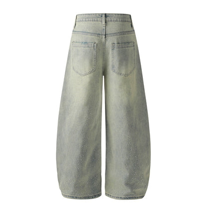 Starry Sky Hot Diamond Bending Knife Jeans