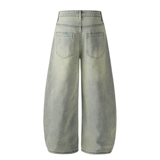 Starry Sky Hot Diamond Bending Knife Jeans