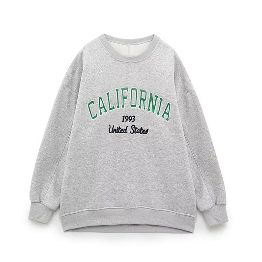 Text embroidered hoodie+jogging pants