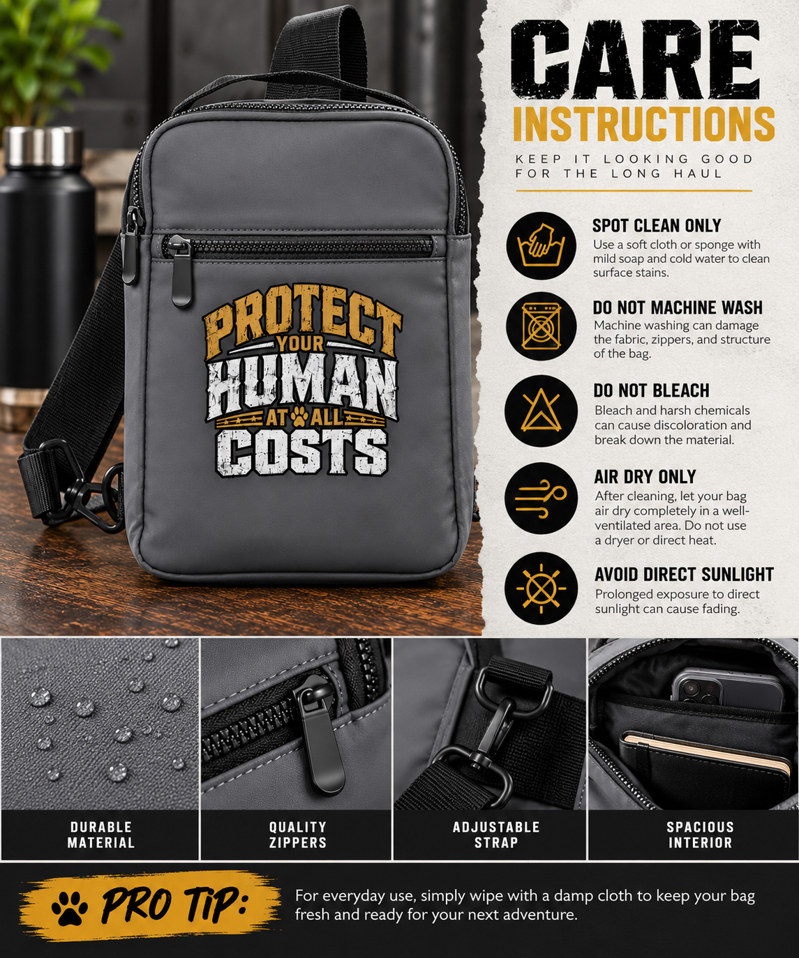 Protect Your Human At All Costs Backpack