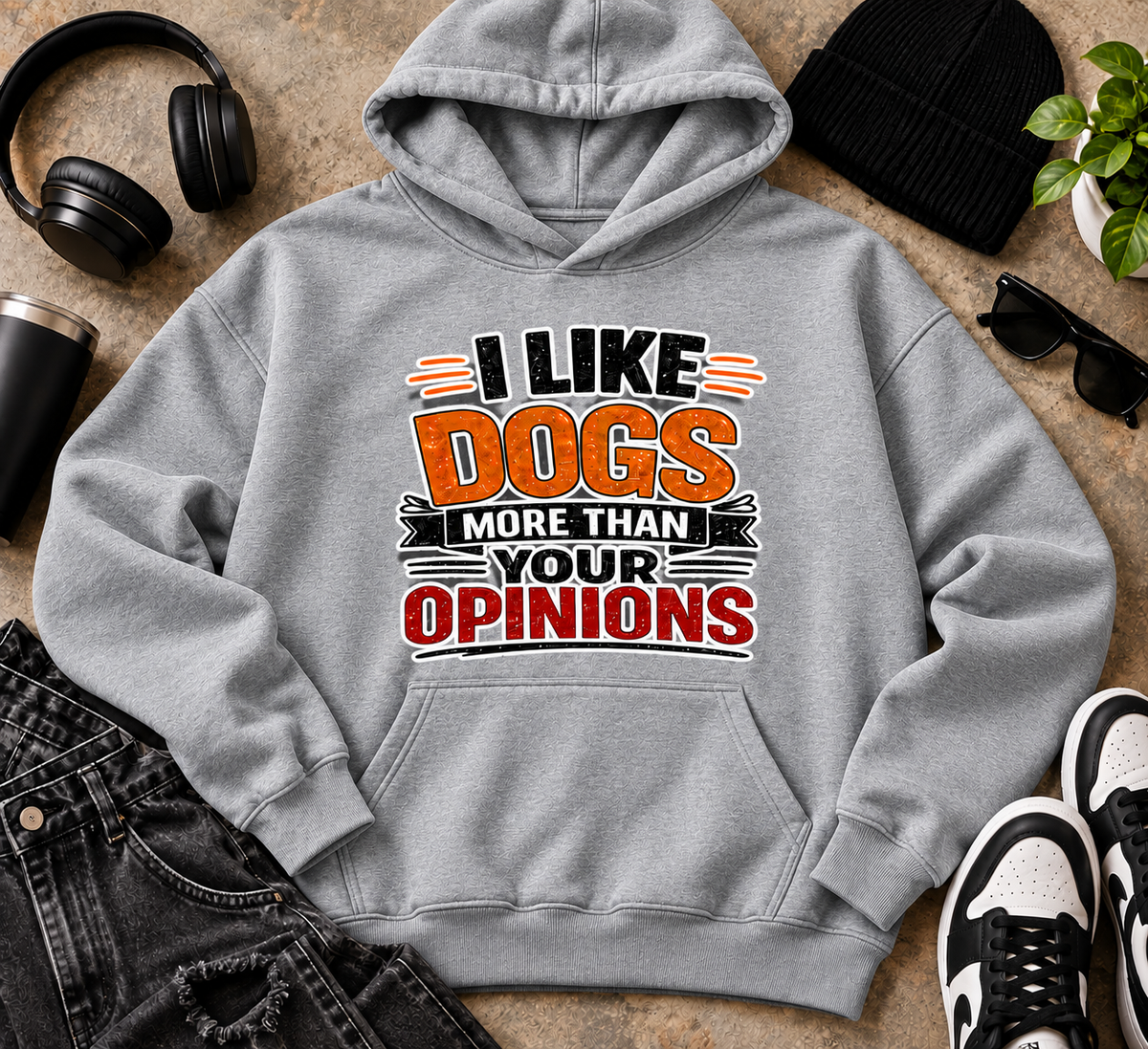 I like Dogs More than Your Opinion Unisex Heavyweight Fleece Pullover Hoodie