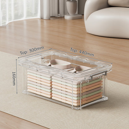 Large Transparent Plastic Storage Box - Perfect for Organizing Clothes, Quilts, Toys, and Snacks in Wardrobe & Home Use