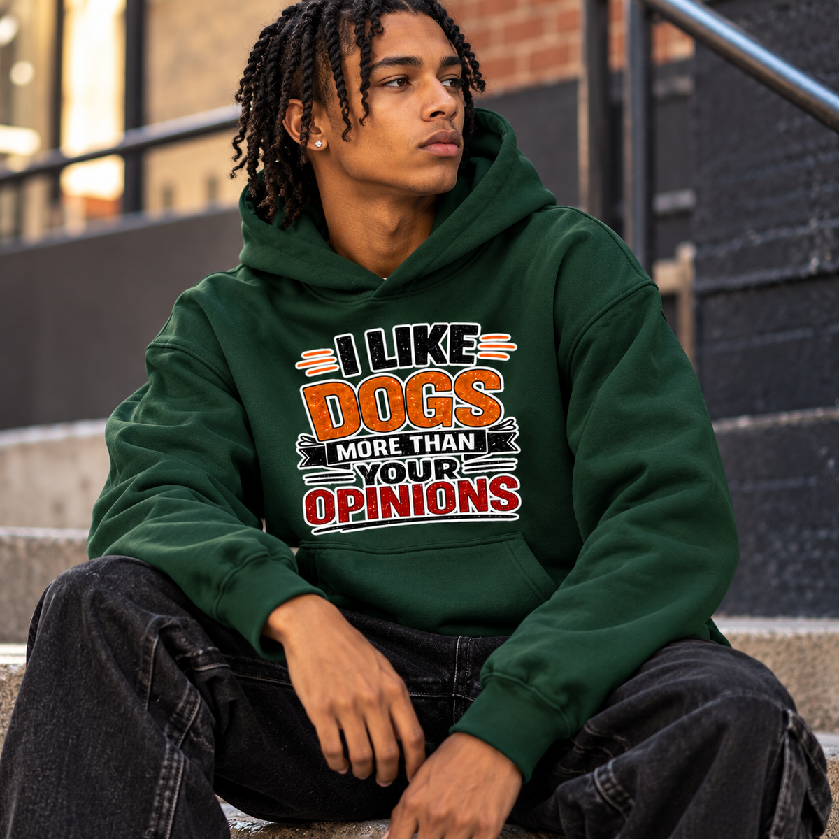 I like Dogs More than Your Opinion Unisex Heavyweight Fleece Pullover Hoodie