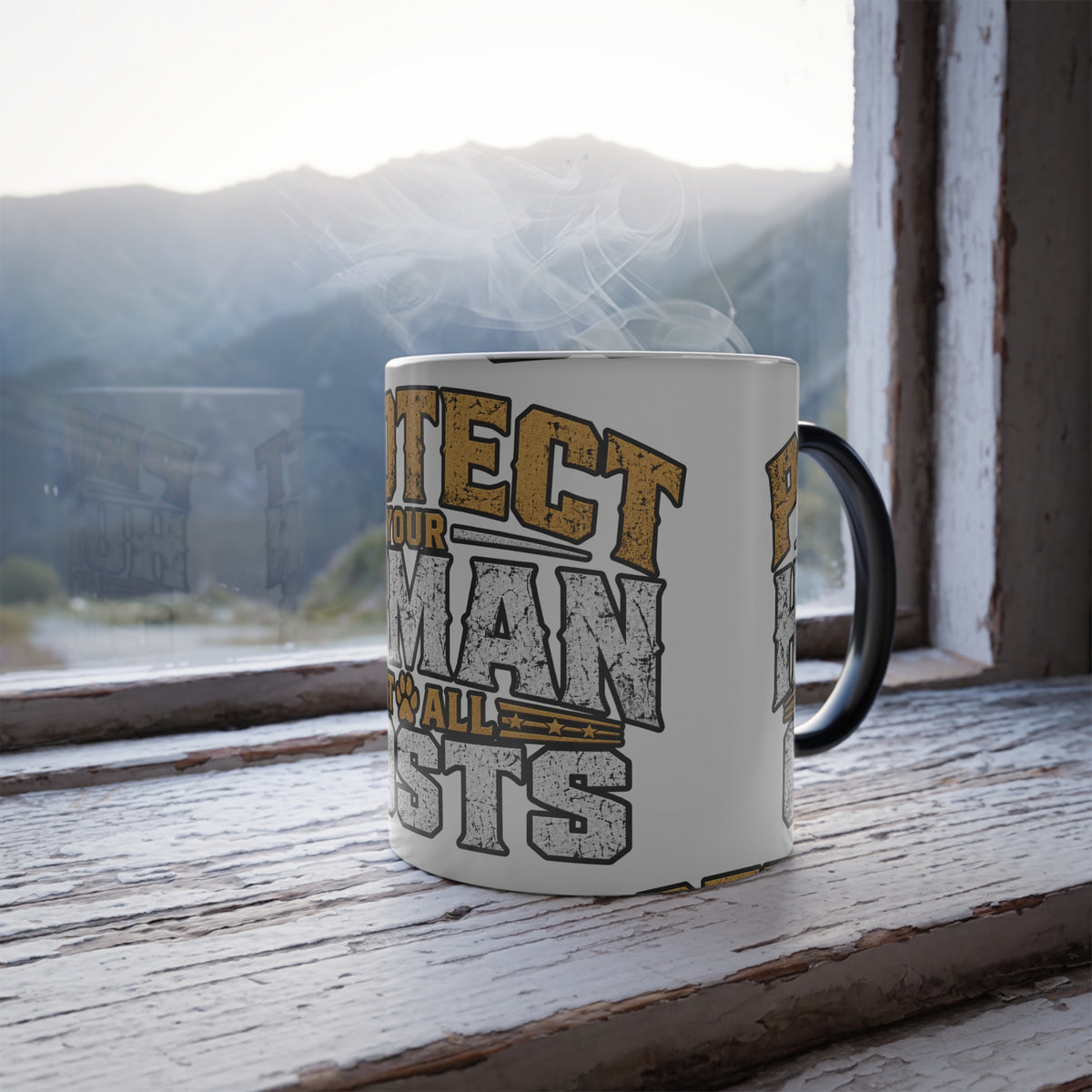 "Protect Your Human at All Costs"  11oz Color Morphing Mug
