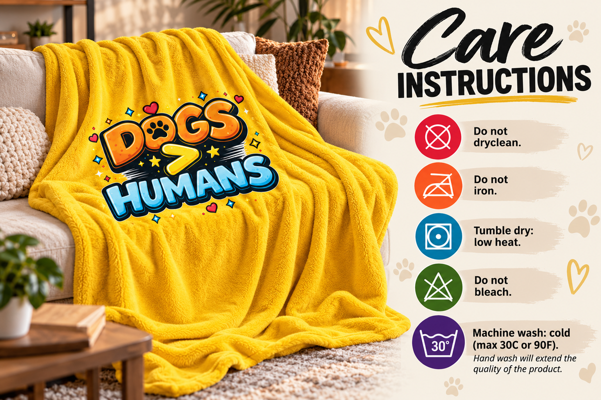 Dogs > Humans Velveteen Plush Blanket