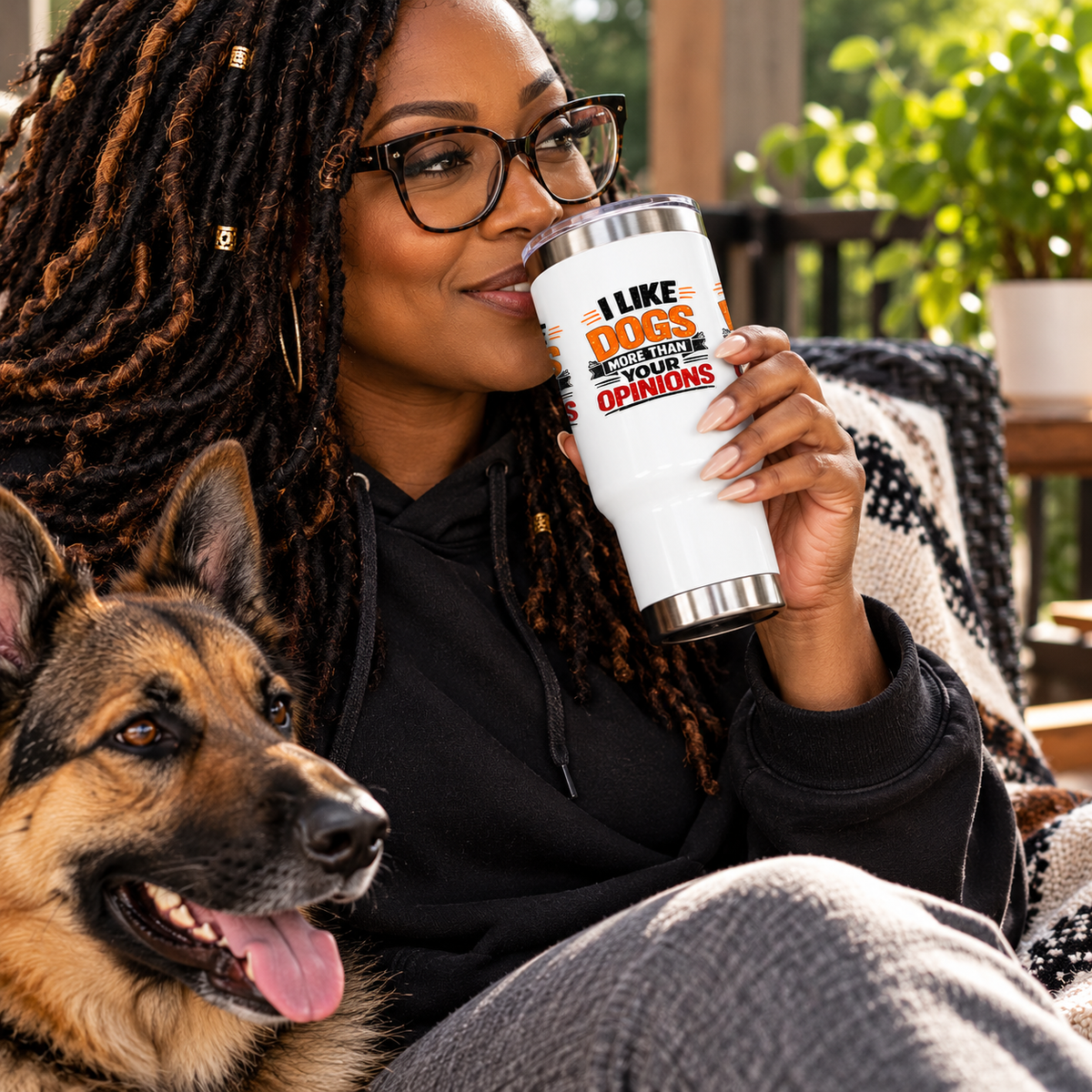 “I Like Dogs More Than Your Opinions” Stainless Steel 14oz Travel Mug