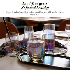 Dry Rainbow Tumbler, Detmold Style Drinkware Glass, Handmade CRT Straight-Edge Portable Crystal Cup