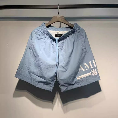Casual Shorts with Letter Logo Print for Men and Women, Unisex Design