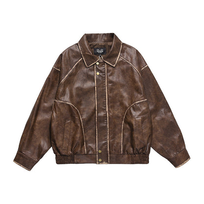 Coffee colored leather jacket