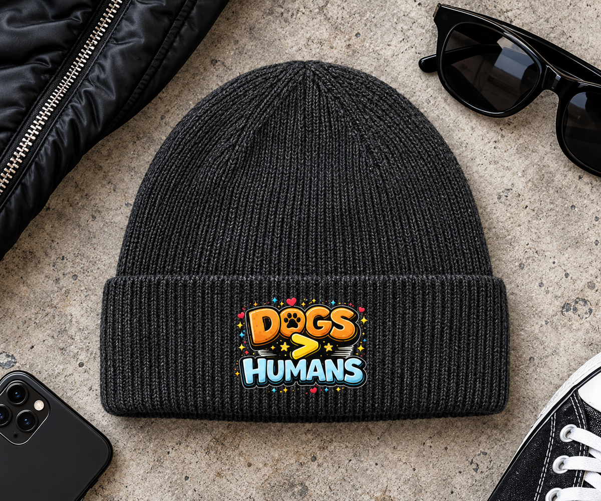 Dogs > Humans Beanie