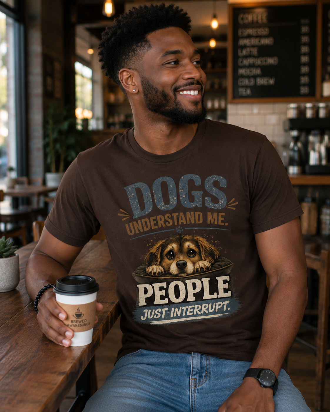 Dogs understand me. People Just Interrupt. Message Tee