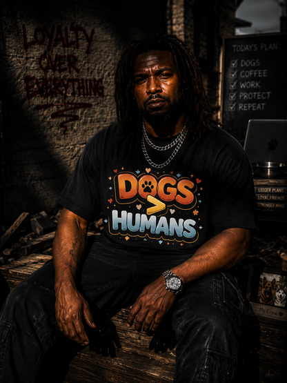 Dogs > Humans Cotton Tee